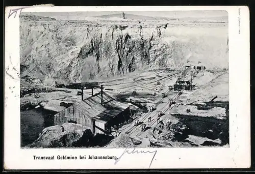 AK Johannesburg, Transvaal Goldmine aus der Vogelschau