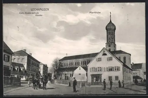 AK Lechhausen, Pfarrkirche, Kloster, Kath. Knabenschule