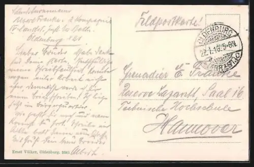 AK Oldenburg / O., Friedensplatz mit Denkmal