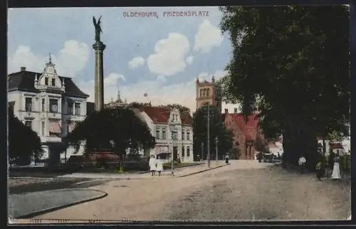 AK Oldenburg / O., Partie am Friedensplatz