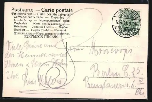 AK Oldenburg i. Gr., Friedensplatz, Denkmal