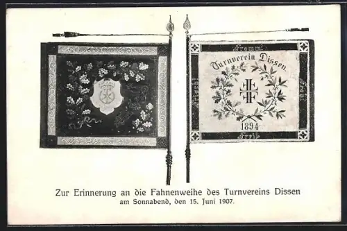 AK Dissen / Teutoburger Wald, Fahnenweihe Turnverein Dissen 15. Juni 1907