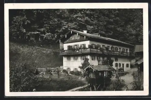 Foto-AK Ramsau b. Berchtesgaden, Hotel Landhaus Lehenmühle, Inh. Jakob Stockl