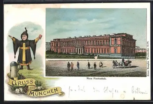 Lithographie München, Neue Pinakothek, Münchner Kindl