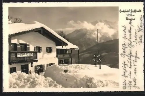 AK Ramsau / Berchtesgaden, Gasthaus Zipfhäusl im Winter