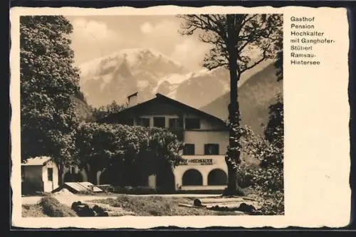 AK Ramsau-Hintersee, Gasthof Pension Hochkalter mit Ganghofer-Stüberl