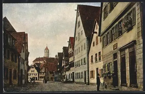 AK Dinkelsbühl, Strasse Untere Schmiedgasse, Blick auf Kapuziner-Kloster