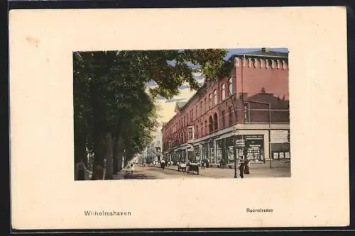AK Wilhelmshaven, Häuserzeile in der Roonstrasse