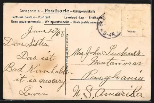 Lithographie Bad Kirnhalden im Breisgau, Kurhaus, Eigent. F. Huse, Gartenanlage, Nebengebäude