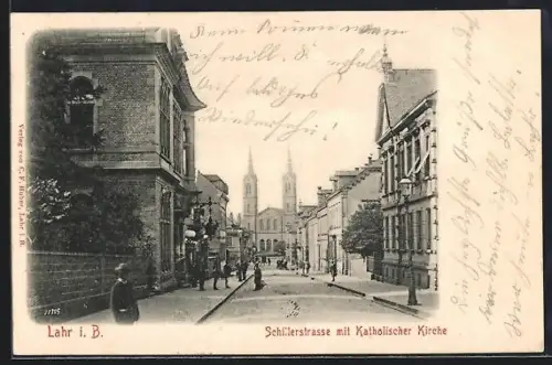 AK Lahr i. B., Schillerstrasse, Katholische Kirche