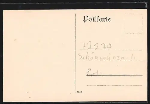 AK Schönmünzach, Wohnhaus am Waldrand