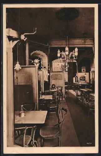 AK Solingen, Café Wolfertz, Innenansicht