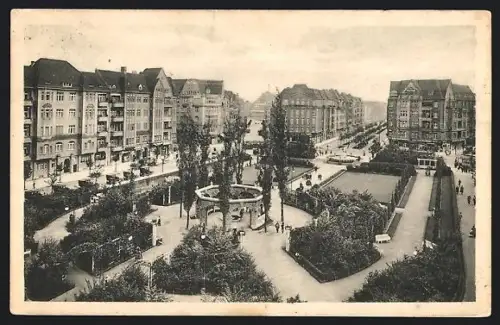 AK Berlin-Schöneberg, Bayerischer Platz mit Parkanlage