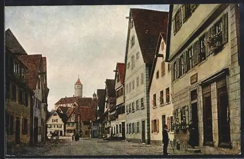 AK Dinkelsbühl, Strasse Untere Schmiedgasse, Blick auf Kapuziner-Kloster