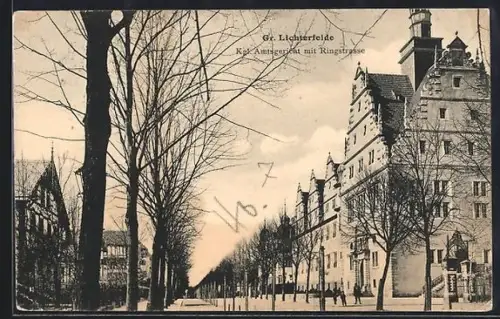AK Berlin-Gr. Lichterfelde, Königliches Amtsgericht mit Ringstrasse