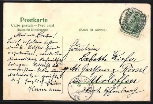 Lithographie Heilbronn a. Neckar, Teilansicht, Kätchenhaus