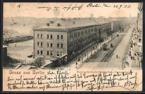 AK Berlin, Kaserne des Garde-Fusilier-Regiments in der Chausseestrasse
