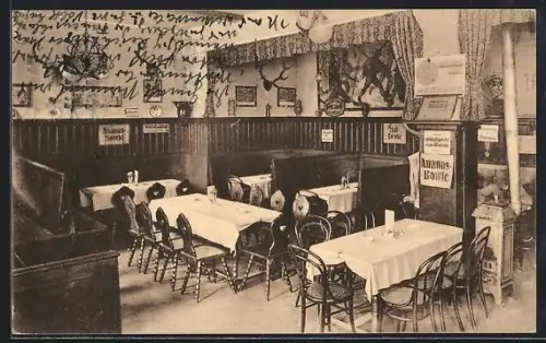 AK München-Sendling, Cafe-Restaurant Jägerstüberl, Lindwurmstrasse 167, Innenansicht