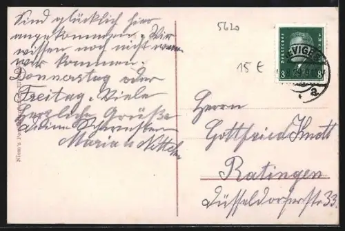 AK Neviges, Rathaus, Schloss Hardenberg, Bahnhof, Passepartout