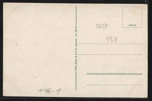 AK Solingen, Strasse Krakenhöhe mit ev. Kirche