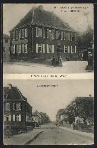 AK Sulz u. Wald, Gasthaus zum goldenen Apfel, Eisenbahnstrasse