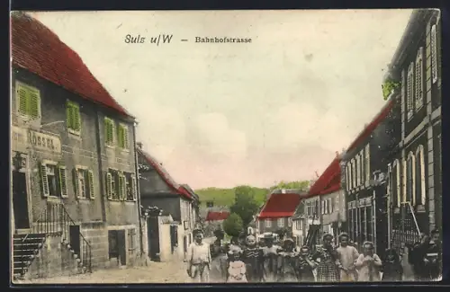 AK Sulz u. W., Bahnhofstrasse
