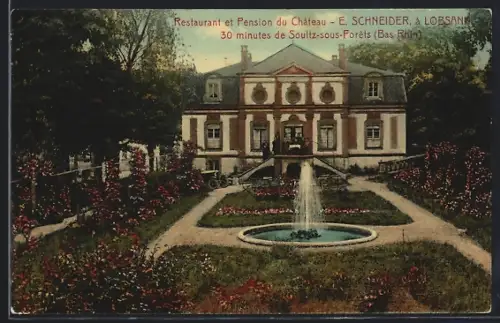 AK Lobsann, Restaurant et Pension du Château avec jardin et fontaine