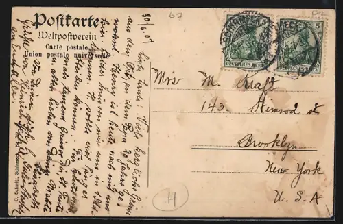 AK Schirmeck, Rue de la Gare avec l`Hôtel Vogt et vue sur la forêt environnante