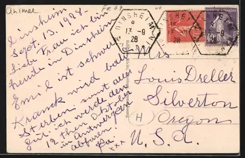 AK Dinsheim /B.-Rhin, Scènes de rue animées avec habitants et vélos