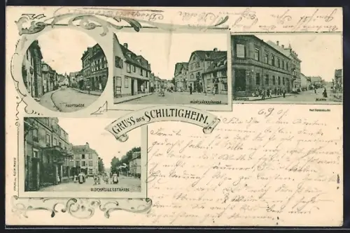 AK Schiltigheim, Hauptstrasse, Münchherrngasse, Bischweilerstrasse