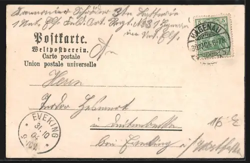 Lithographie Hagenau i. Els., Paradeplatz, Blick vom Wasserturm