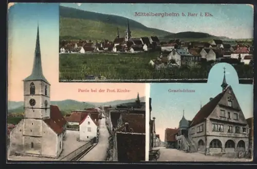 AK Mittelbergheim b. Barr, Gemeindehaus, Partie bei der Prot. Kirche