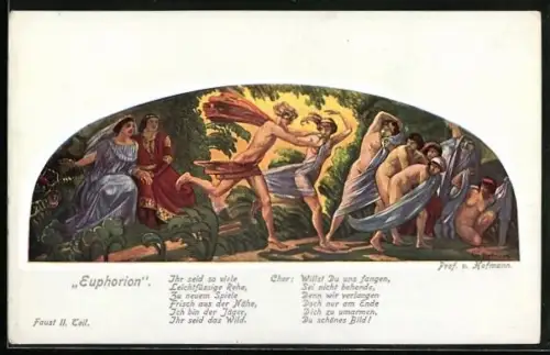 Künstler-AK Szene und Vers aus Goethes Faust, Euphorion