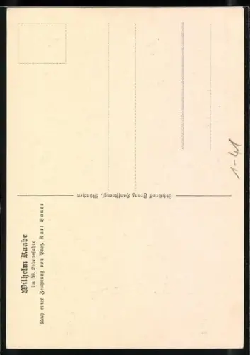 Künstler-AK Wilhelm Raabe im 30. Lebensjahr
