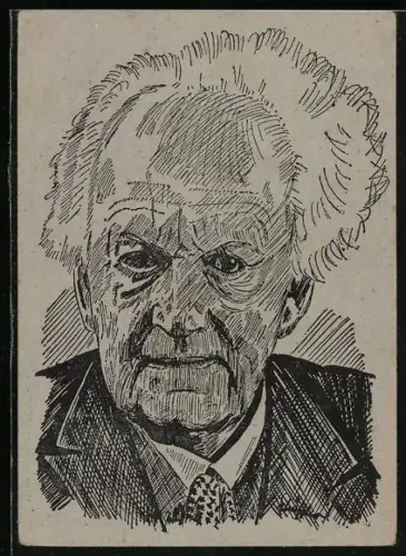 AK Gerhart Hauptmann im Anzug