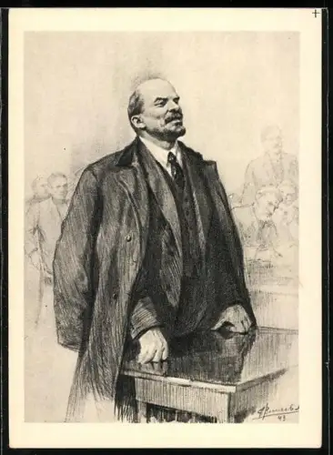 Künstler-AK Lenin im Porträt