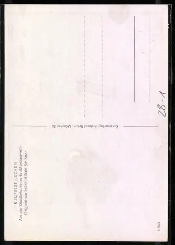 Künstler-AK Brünhild Stahl-Schlötter: Rumpelstilzchen in der Kammer