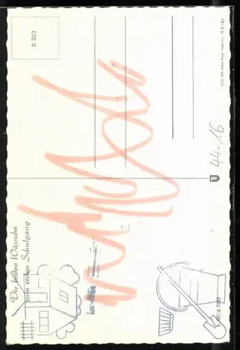 AK Zwei Schulkinder, Käthe Kruse-Puppen