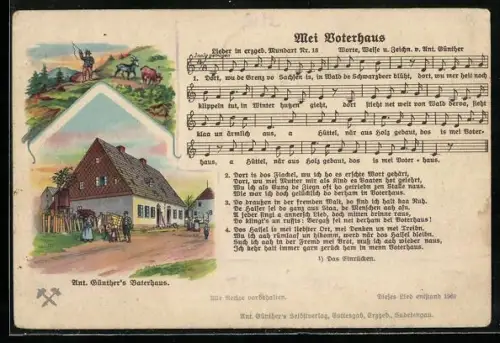 Lied-AK Anton Günther NR: 18, Mei Voterhaus, Anton Günther's Vaterhaus