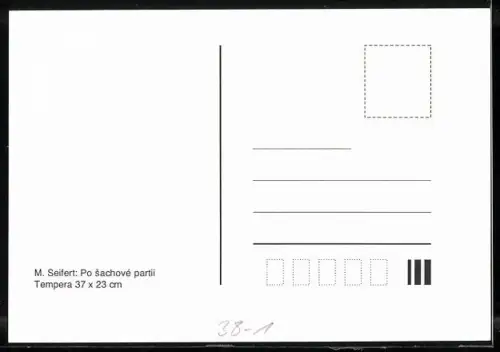 Künstler-AK Oberwart, 20. Internationales Open-Schachturnier 1998, Schachbrett während des Spiels