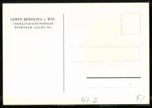 AK Berlin, Studentenwappen der Corps Berolina i. WSC