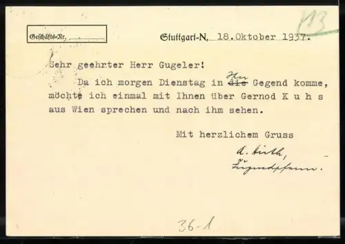 AK Stuttgart, Stuttgarter Jugendsekretariat in der Hohestrasse 11