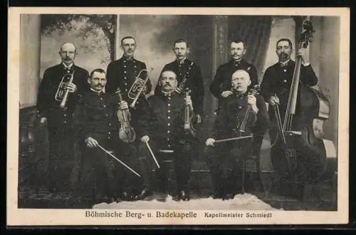 AK Böhmische Berg- u. Badekapelle mit Instrumenten