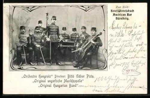 AK Ungarische Kapelle Orchestre Hongrois mit Instrumenten