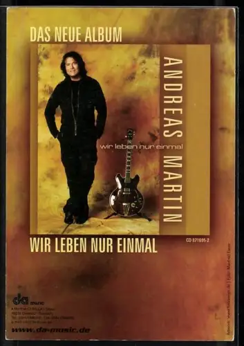 AK Musiker Andreas Martin mit Gitarre, Autograph