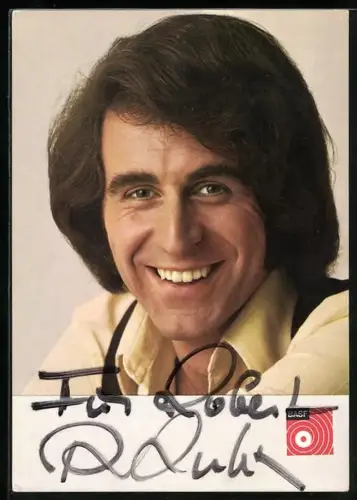 AK Musiker Peter Rubin lächelnd im Porträt, Autograph