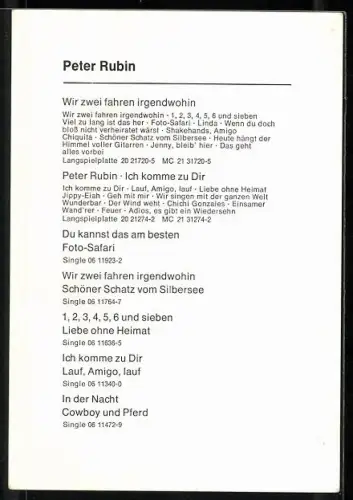 AK Musiker Peter Rubin lächelnd im Porträt, Autograph