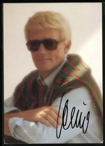 AK Musiker Heino mit Sonnenbrille, Autograph