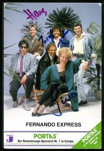 AK Musiker-Gruppe Fernando Express posiert zusammen, Autograph