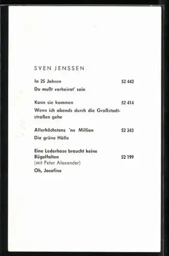 AK Musiker Sven Jenssen aus einem Auto lehnend, Autograph